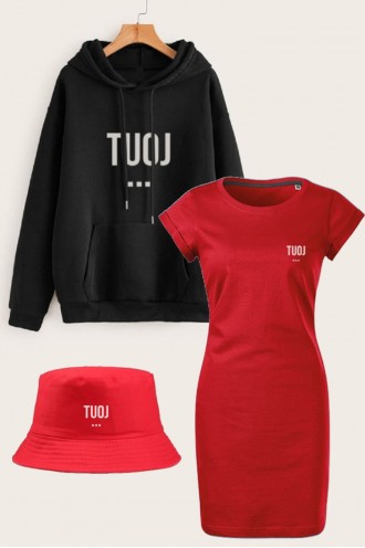 TUOJ KOMPLEKTAS - DŽEMPERIS, SUKNELĖ, KEPURĖ.